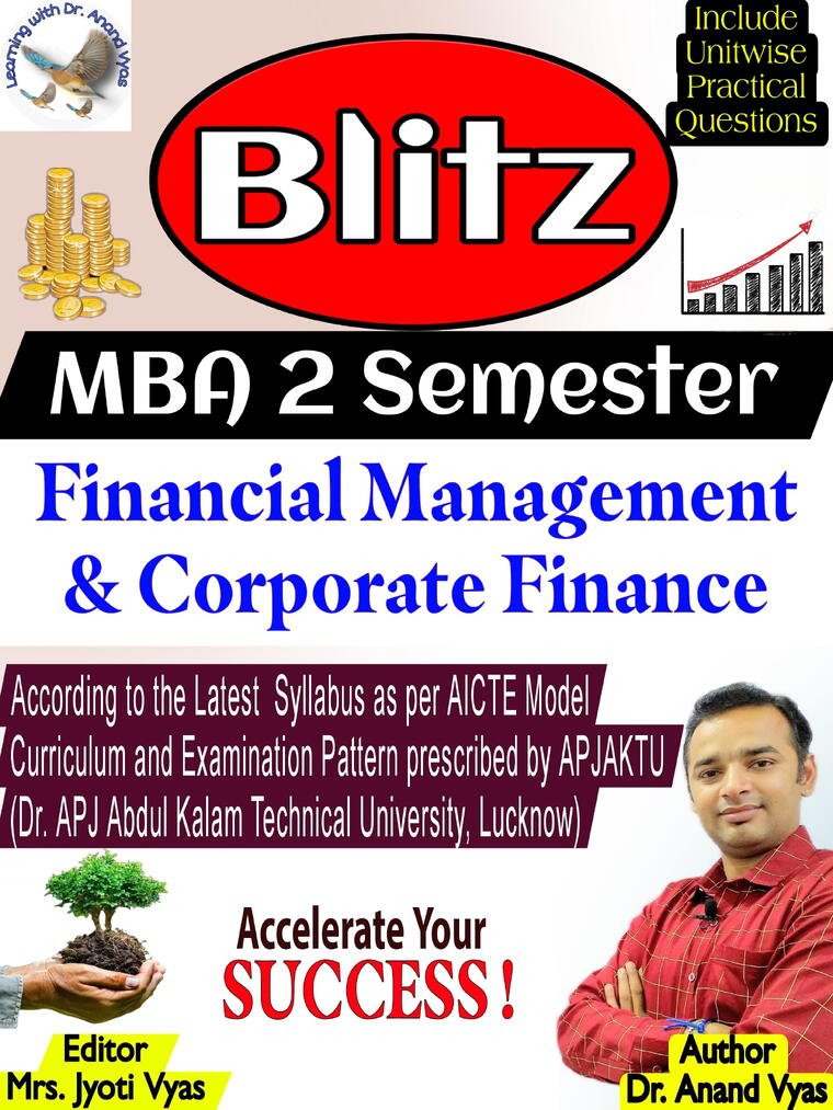 Financial Management & Corporate Finance KMBN204 - Dr. Anand Vyas
